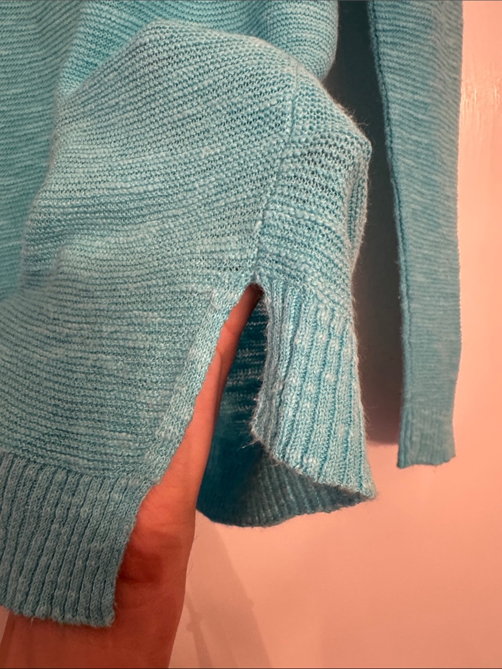 Eileen Fisher Turquoise Scoop Neck Knit Sweater - Picture 6 of 10